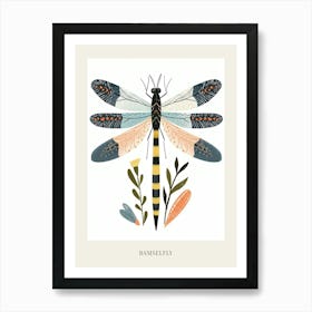 Colourful Insect Illustration Damselfly 5 Poster Poster