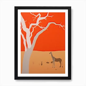 Kalahari Desert   Africa, Contemporary Abstract Illustration 4 Art Print