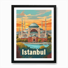 Aihrgdesign A Vintage Travel Poster Of Istanbul Featuring The 27fd0240 6ba9 499c B002 E387d04d0166 1 Art Print