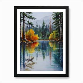 Reflection In The Pond Art Print