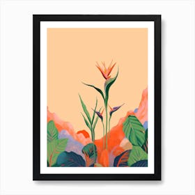Boho Plant Painting Bird Of Paradise 6 Art Print