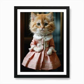 Cute Cat In A Dress Art Print