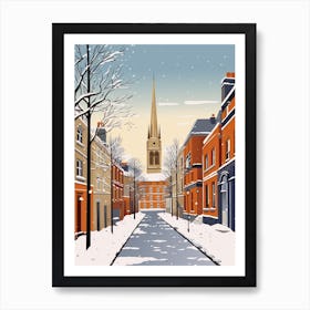 Retro Winter Illustration Bath United Kingdom 1 Art Print