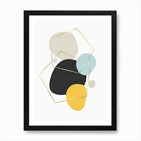 Rocks and golden lines 2 Art Print