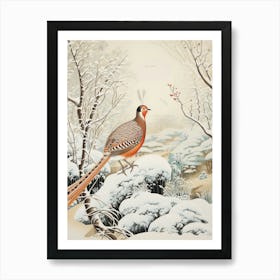 Winter Bird Painting Pheasant 7 Art Print