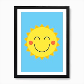 Children's, Art, Cute, Sun, Sunshine, Nursery, Cot, Bedroom, Baby, Fun, Boys, Girls, Wall Art Art Print