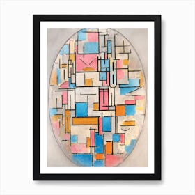 Composition In Oval With Color Planes 1 (1914), Piet Mondrian Art Print