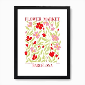 Flower Market Barcelona Art Print