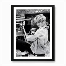 Brigitte Bardot with pet Art Print