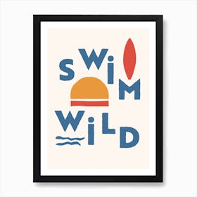 Wild Swim in the Ocean II Art Print