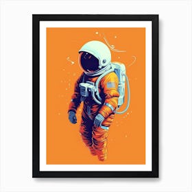 Orange Astronaut Art Print