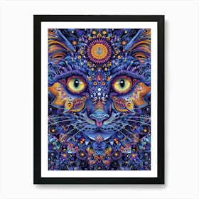 Psychedelic Cat 13 Art Print