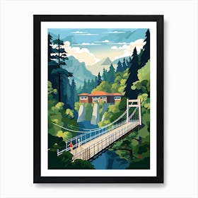 Capilano Suspension Bridge Park, Canada, Colourful 4 Art Print