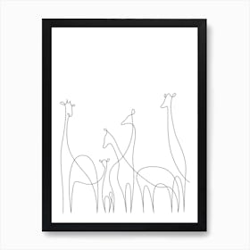 Giraffes Line art Art Print