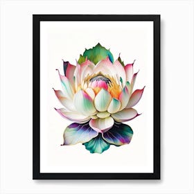 Lotus Flower, Buddhist Symbol Decoupage 3 Art Print