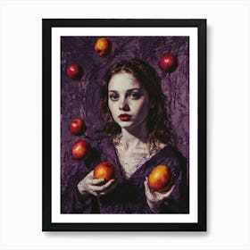 Girl With Apples 1 Art Print