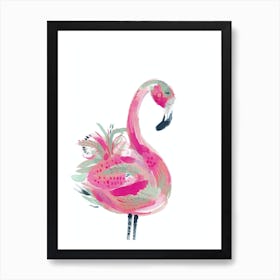 Flamingo In Watercolour Art Print