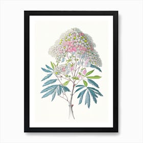 Umbrella Tree Floral Quentin Blake Inspired Illustration 1 Flower Art Print