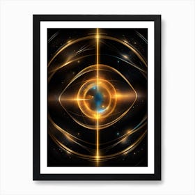Golden Eye With Stars Art Print