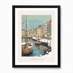 Vintage Winter Poster Copenhagen Denmark 5 Art Print