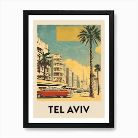 Tel Aviv Retro Travel Poster 1 Art Print
