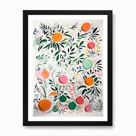 Nectarine Fruit Drawing 1 Art Print