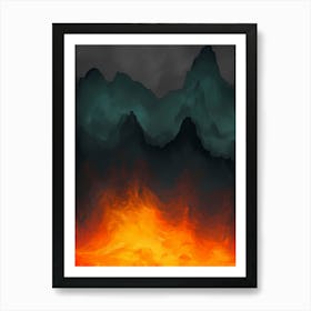 Flames In The Mountains Art Print