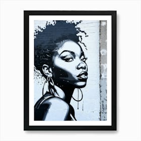 Graffiti Mural Of Beautiful Black Woman 28 Art Print