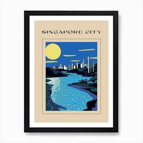 Minimal Design Style Of Singapore City, Singapore 3 Poster Art Print