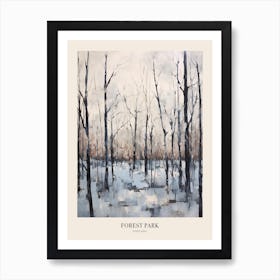 Winter City Park Poster Forest Park Portland United States 2 Art Print