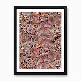 Pink Mushrooms Art Print