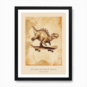 Ankylosaurus Vintage Dinosaur Poster 2 Art Print