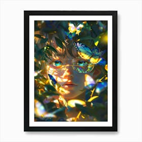 Butterfly Girl 2 Art Print