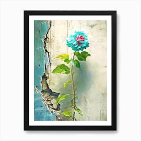 Rose On The Wall Art Print