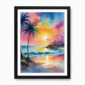 Sunset At The Beach 297 Art Print