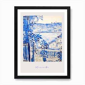 Marseille France Mediterranean Blue Drawing Poster Art Print