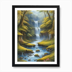 Waterfall In The Forest Art Print