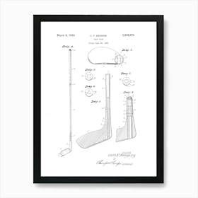 Original Patent Golf Club Art Print