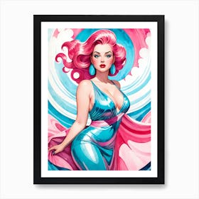 Portrait Of A Curvy Woman Wearing A Sexy Costume (24) Art Print