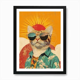 Vintage Retro Poster Cool Cat 10 Art Print