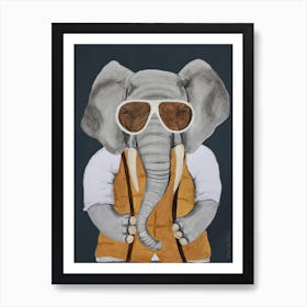 Vintage Elephant Man Art Print