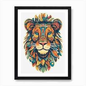 Colorful lion Art Print