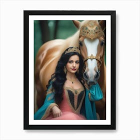 Princess And Her Horse Art Print
