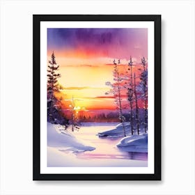 Lapland Watercolour 2 Art Print