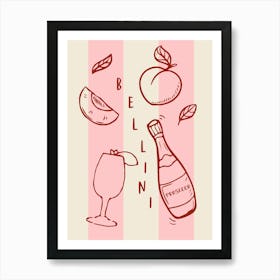 Bellini Cocktail Recipe Art Print