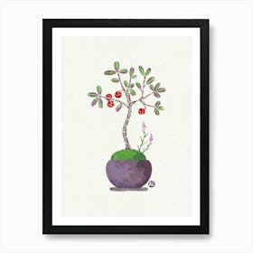 Bonsai Tree - lingonberry Art Print