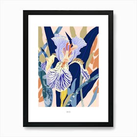 Colourful Flower Illustration Poster Iris 3 Art Print