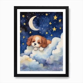 Baby Puppy 1 Sleeping In The Clouds Art Print