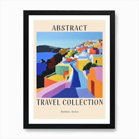 Abstract Travel Collection Poster Santorini Greece 2 Art Print