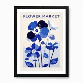 Blue Flower Market Poster 2 Art Print